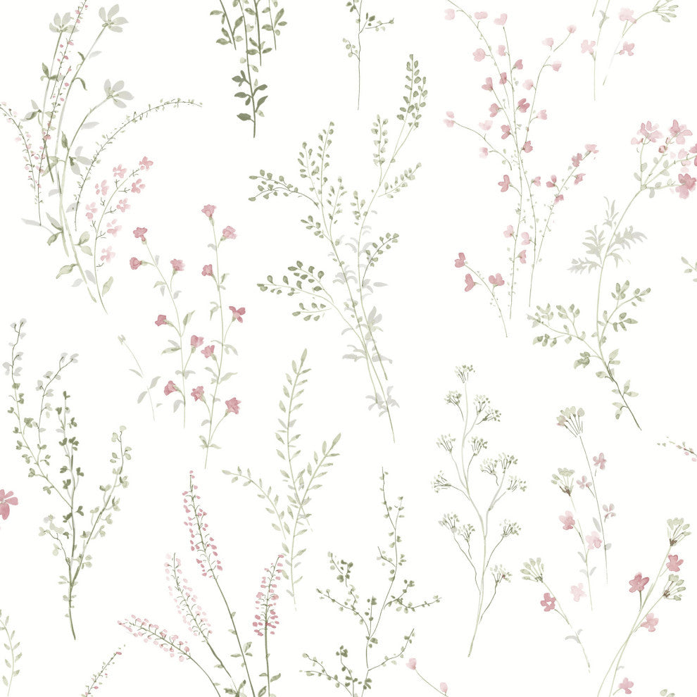 Multicolor Wildflower Sprigs Peel & Stick Wallpaper