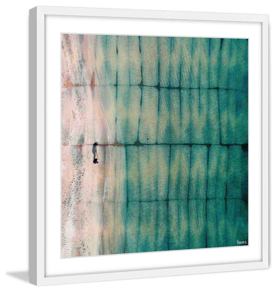 "Shell Searching" Framed Painting Print, 18"x18"