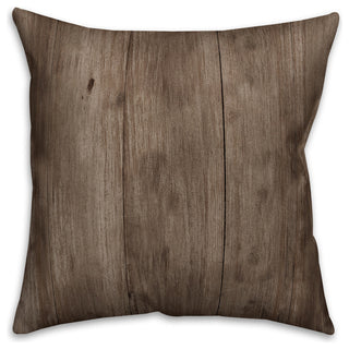 Faux Wood White Wreath - Monogram H 18x18 Spun Poly Pillow