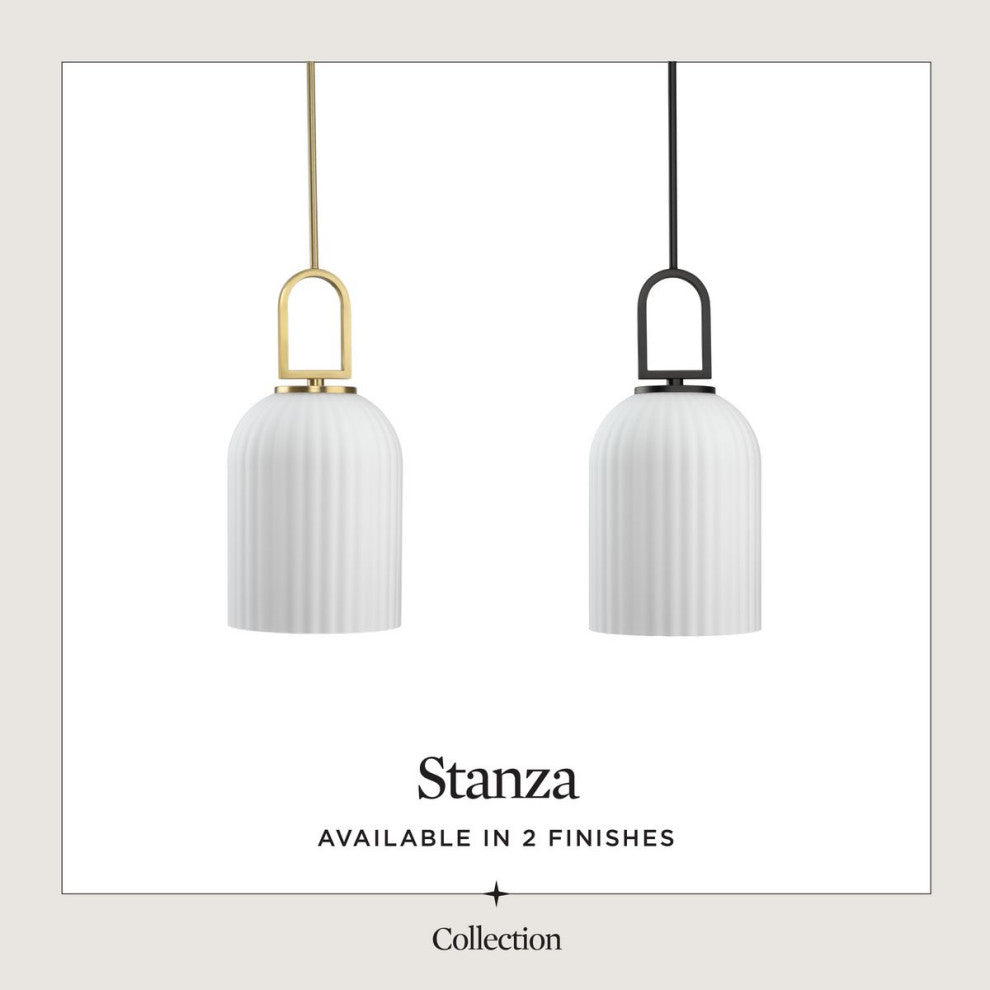 Stanza Collection One-Light New Traditional Pendant Light, Brushed Gold