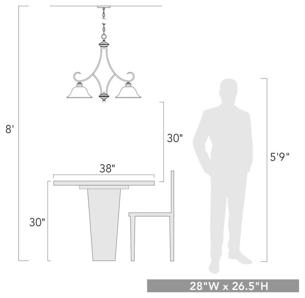 Golden Lighting Lancaster Rubbed Bronze 5-Light Nook Chandelier