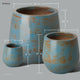 9" Round Planter, Turquoise Wash Glaze
