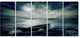 Boat Drifting Away After Storm, Seashore Canvas Print, 60"x28", 5 Panels