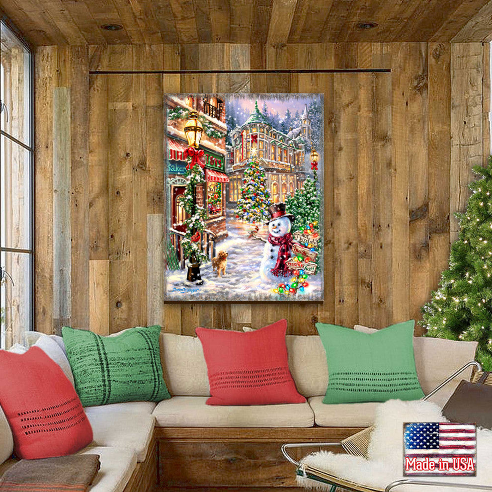 Christmas Lane Wooden Wall Art, Medium 18x12