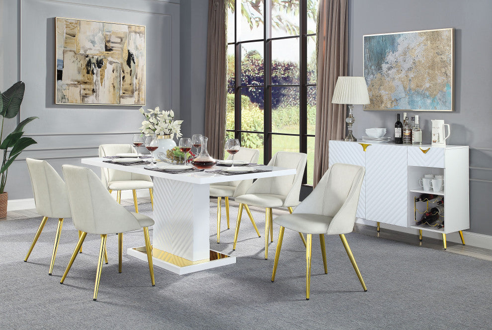 ACME Gaines Side Chair(Set-2) in White PU
