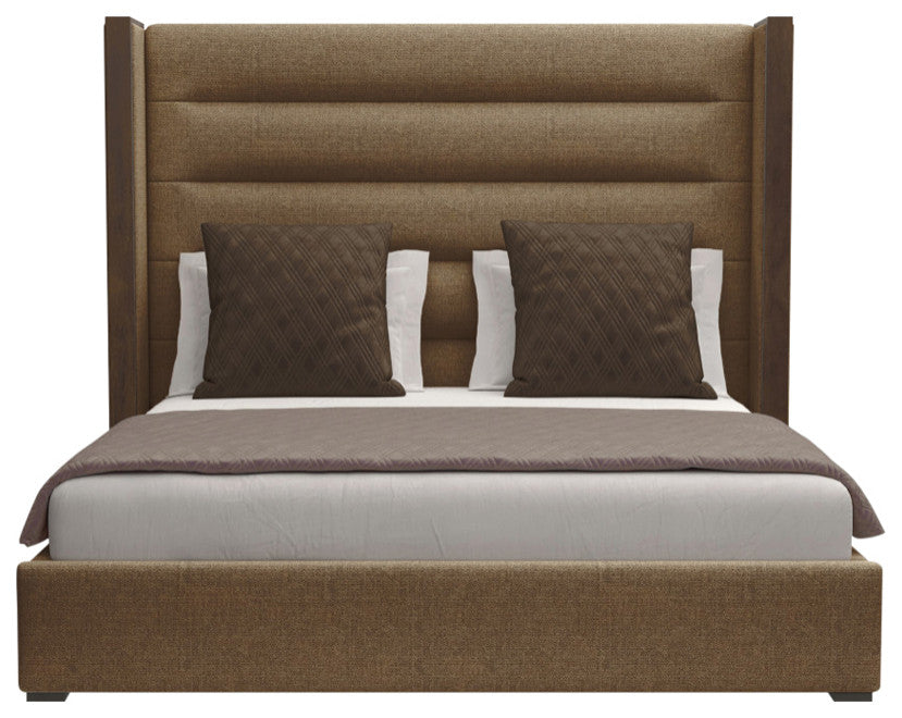 Nativa Interiors Irenne Horizontal Channel Bed, Brown, King, Medium 67"