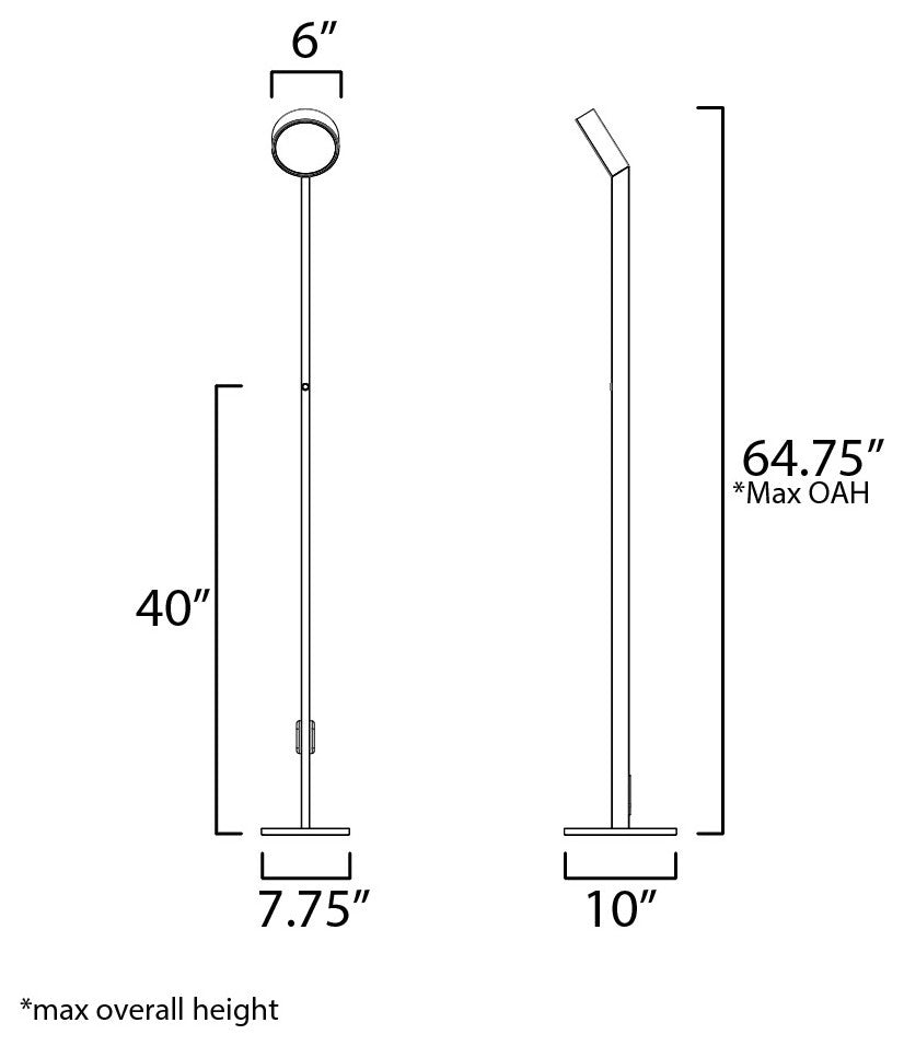 ET2 E30529 Embrace 65" Tall Spotlight Floor Lamps - Black