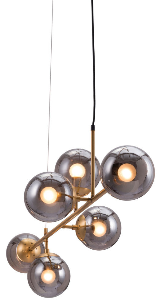 Pendant Ceiling Light Fixture, Glass, Steel Metal, Brass, Gold, Black, Lounge