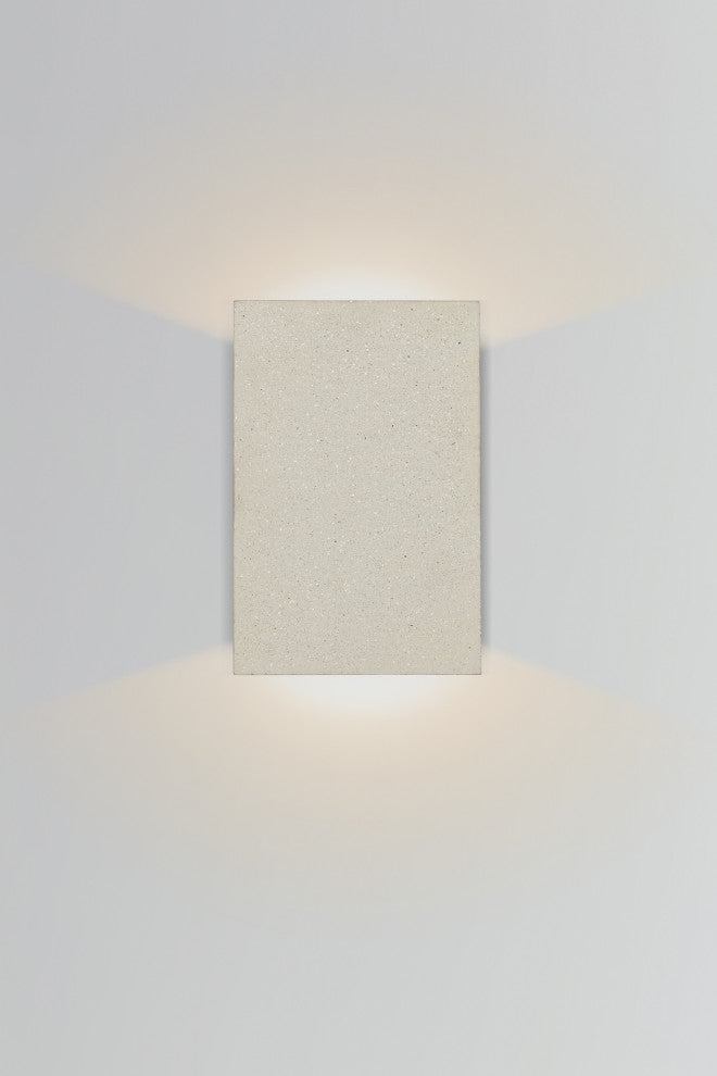 Tersus Outdoor LED Sconce, Uplight/Downlight, White Concrete, Cool White
