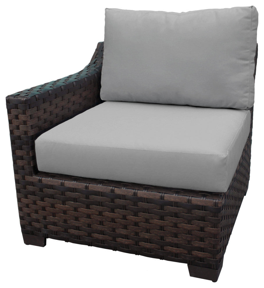 kathy ireland River Brook 2 Piece Wicker Patio Furniture Set, Slate