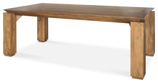 Sapphira Brown Wood Tapered Top Rectangular Dining Table