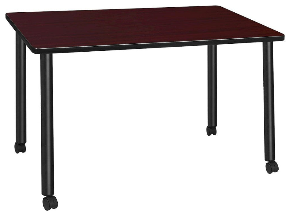 48 x 24 Kee Mobile Training Table- Mahogany/ Black