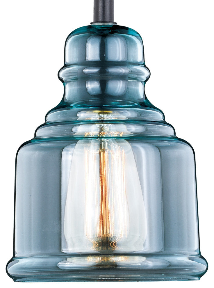 Millie 6" Mini Pendant Oil Rubbed Bronze Smoke Blue