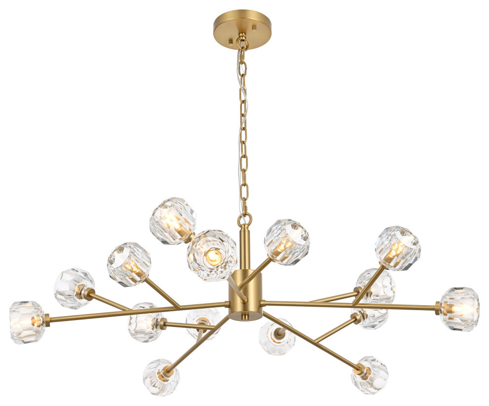 15 Light Pendant, Gold
