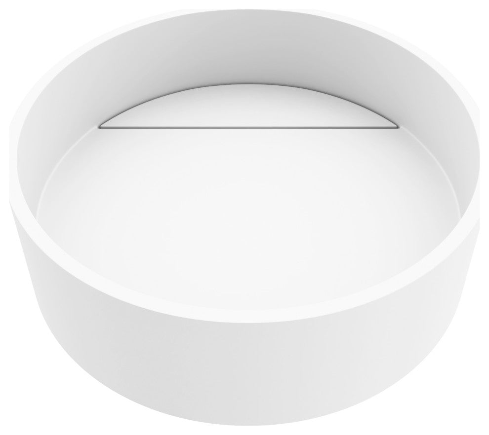 VIGO Montauk 15"L x 15"W x 5"H Matte Stone Round Bathroom Vessel Sink