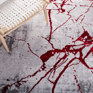 Safavieh Amelia Collection, ALA293 Rug, Grey/Red, 6'7" Square