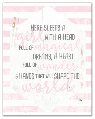 Here Sleeps A Girl 11x14 Canvas Wall Art