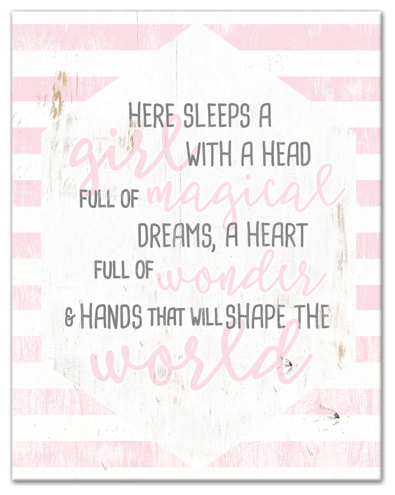Here Sleeps A Girl 11x14 Canvas Wall Art