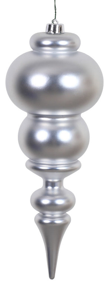 14" Silver Matte Finial Uv Drilled