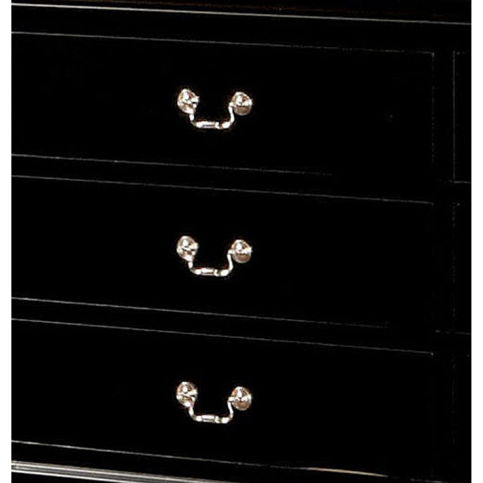 Benzara BM177809 Wooden Dresser With 6 Drawers, Black