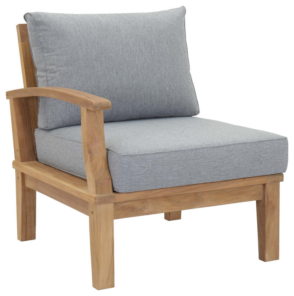 Natural Gray Marina Outdoor Patio Teak Left-Facing Sofa