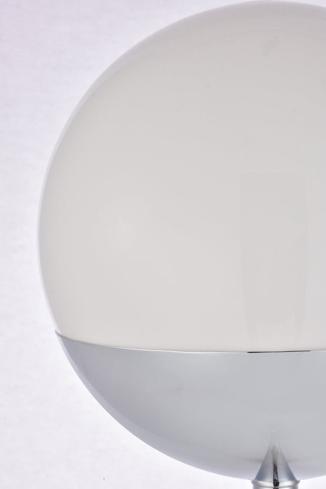 Midcentury Modern Chrome And Frosted White 1-Light Floor Lamp