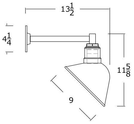 The Del Rey Barn Light - Short Angled Sign Light, Green