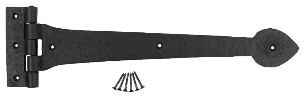 Door Strap Hinge Heart Tip Rough Forged Iron 15" Pack of 10 |