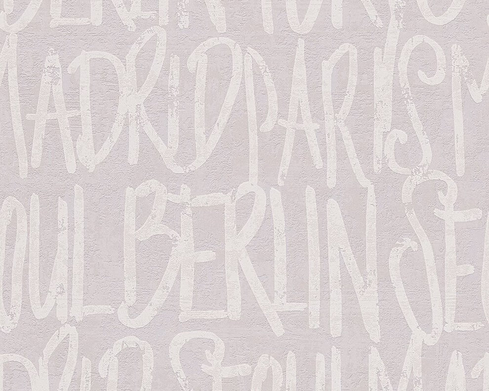 B&W 3, Black and White Look Cream, Gray Wallpaper Roll, Modern Wall Decor