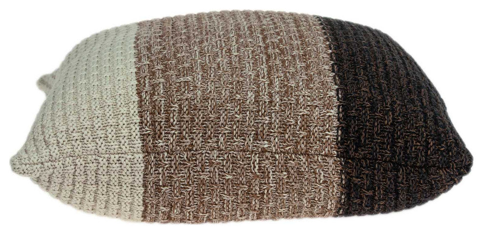 HomeRoots 20" x 0.5" x 20" Transitional Brown And Coffee Cotton Pillow Cover