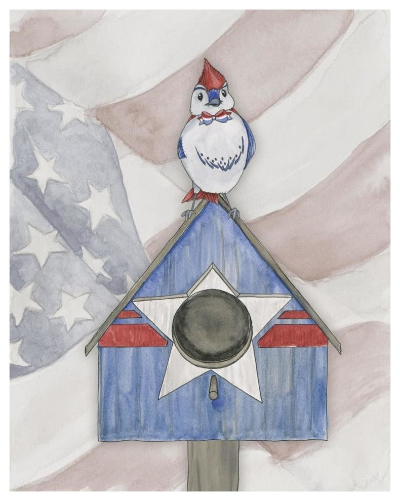 "Americana Birdhouse IV" Digital Paper Print by Elyse DeNeige, 18"x22"