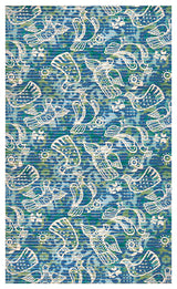 Birds PVC Bathroom Mat, Light Blue, 26" x 31", Covers 5.5 sq ft