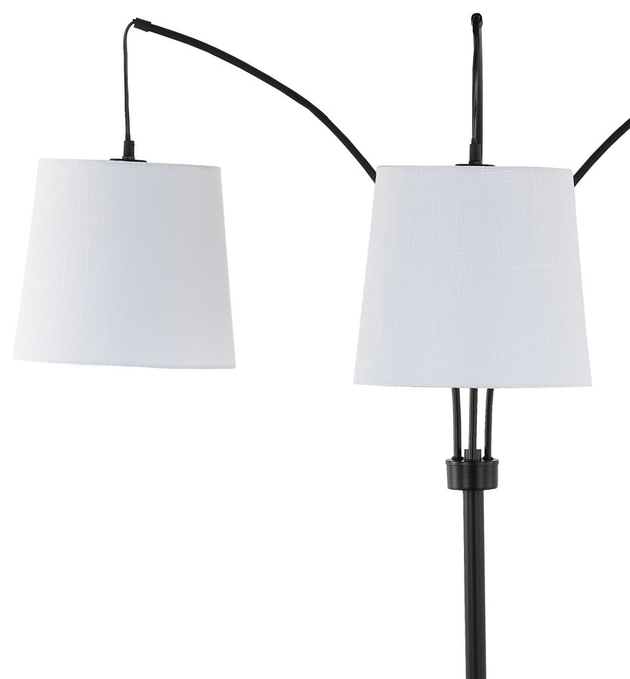 Sylva 72.5" 3-Light Head-Adjustable Iron LED Arc Floor Lamp, Black