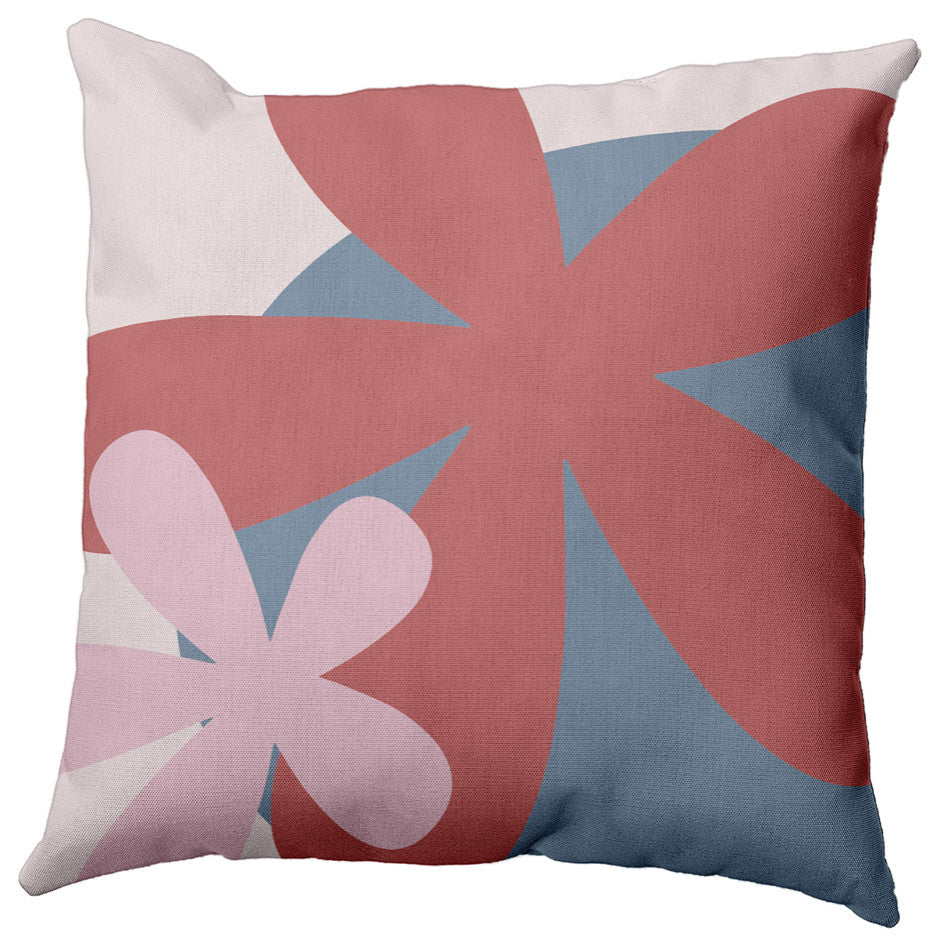 Bold Flowers Polyester Indoor Pillow, Bright Mauve Pink, 26"x26"