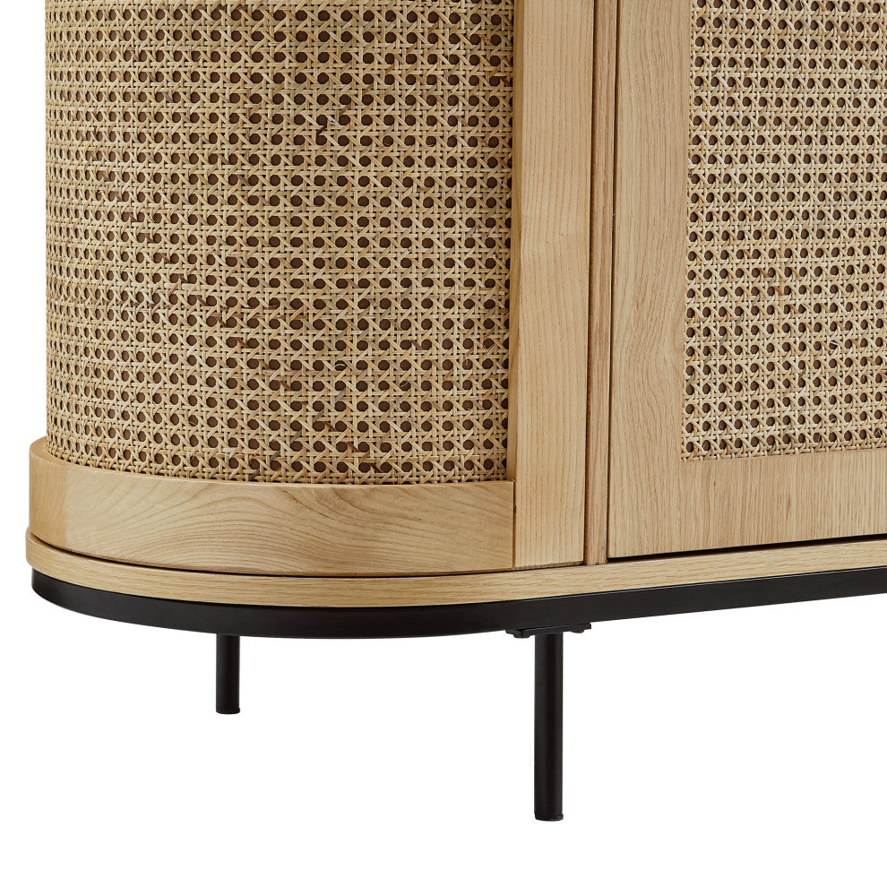 Loft Lyfe Darrius Cabinet, Storage, 4-Door, 55Lx17.7Wx47H, Oak