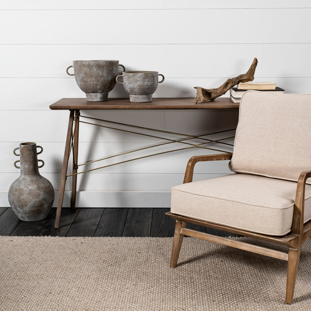 Deya Small Rustic Brown Ceramic Vase