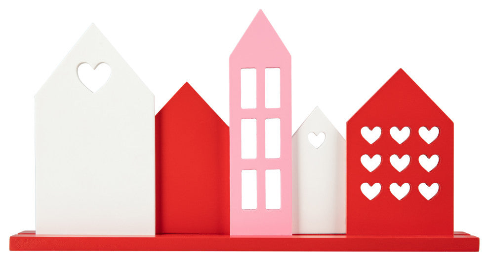 16"L  Valentine's  House Wooden Table Decor