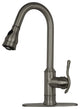 Copper Pull Down Kitchen Faucet, Single Level Solid Brass Kitchen Sink Faucets, Gun Black