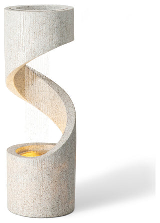 Faux Terrazzo Spiral Shaped Polyresin Fountain