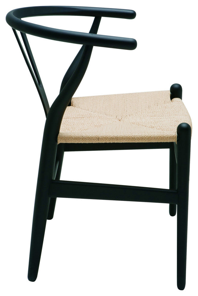 Alban Wishbone Dining Chair, Black