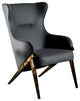 Accent Chair With Metal Frame, Slate and Bronze