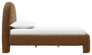 Nina Upholstered Platform Bed, Brown, King