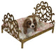 Lavish Gold Scroll Fretwork Dog Bed, Antique Vintage Style Pet Small