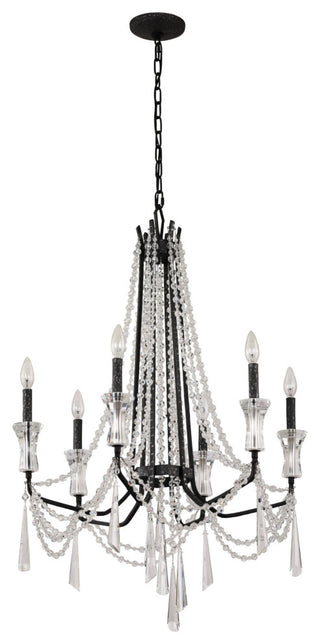 Varaluz 270C06 Barcelona 6 Light 27"W Crystal Chandelier - Onyx