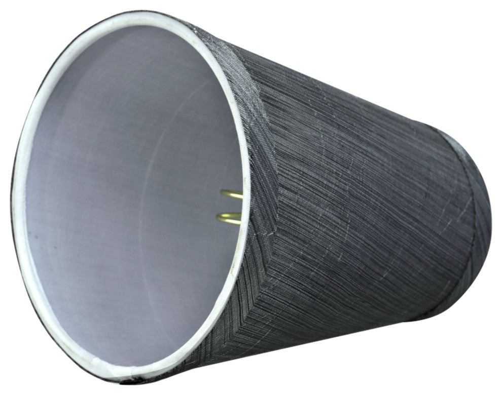 32651-5 Hardback Empire Chandelier Clip On Lamp Shade Gray & Black 2 1/2"x4"x5"