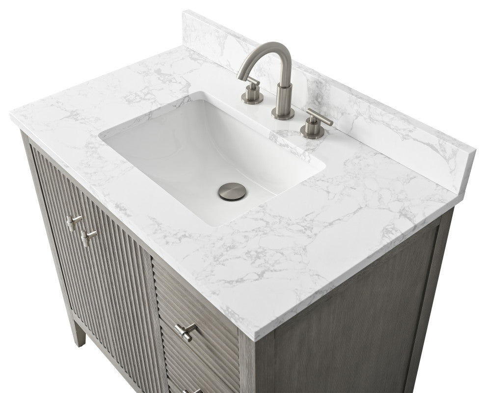 Vanity Art Freestanding Vanity, Driftwood Gray, 36", Single Sink, Brushed Nickel