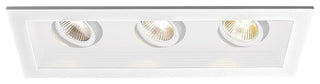 Mini Multiple LED Three-Light Housing With and-Light 2700K Flood, White