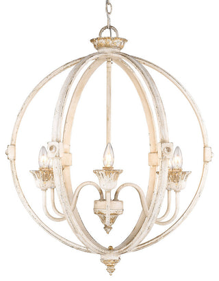 Jules 6-Light Chandelier, Antique Ivory