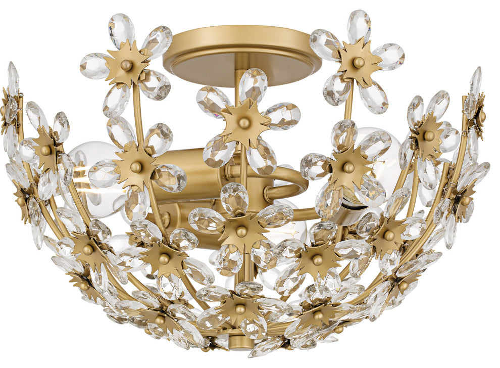 Quoizel QSF6783 Rosemary 3 Light 16"W Semi-Flush Bowl Ceiling - Soft Gold