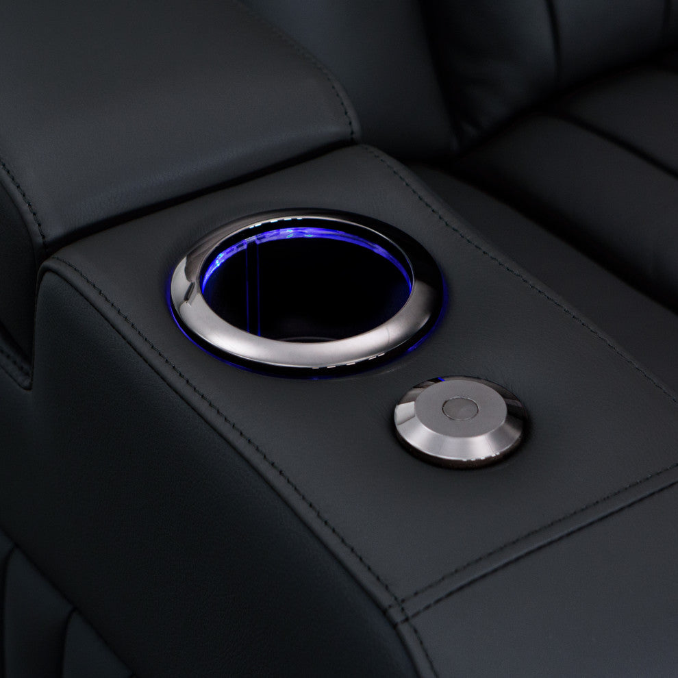 Seatcraft Athenian Home Theater Seating, Black, Row of 3